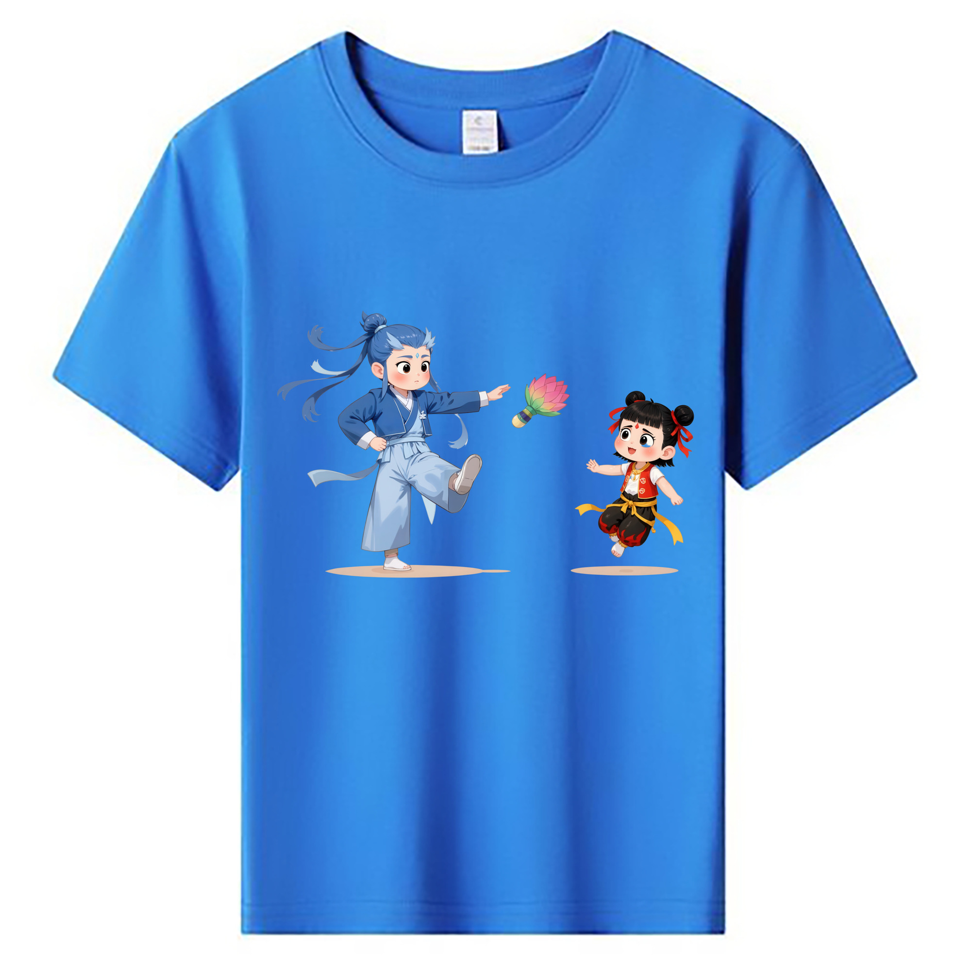 （画像用） Ne Zha 2 ナタ 魔童の大暴れ 綿100％キッズTシャツ（フロントプリント）